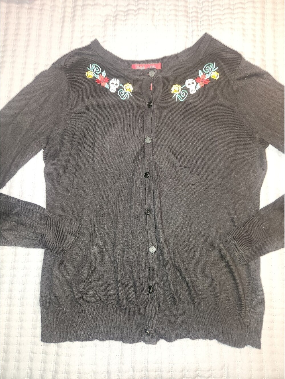 Book of Life Black Embroidered Cardigan